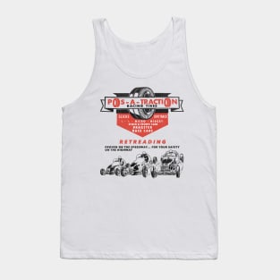 Defunct Pos-A-Traction Dragster Racing Tires Tank Top